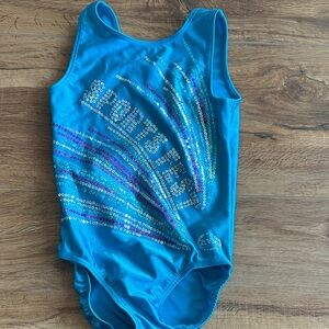 Blue Sequin Gymnastics Leotard